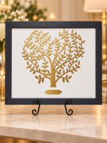 Engraved 50th Anniversary Gift Gold Heart Family Tree Frame